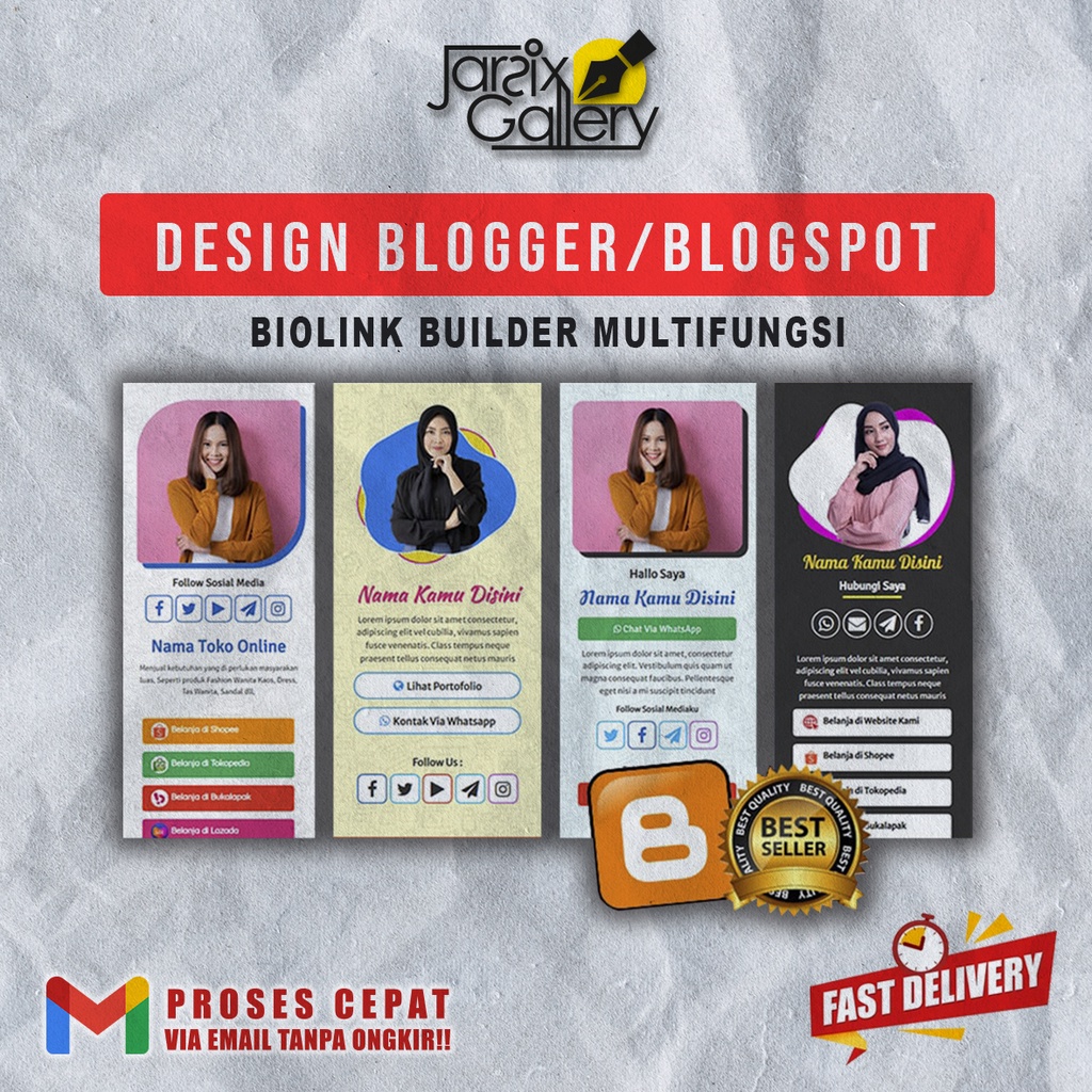 Template Design Blogger / Blogspot Biolink Builder Multifungsi