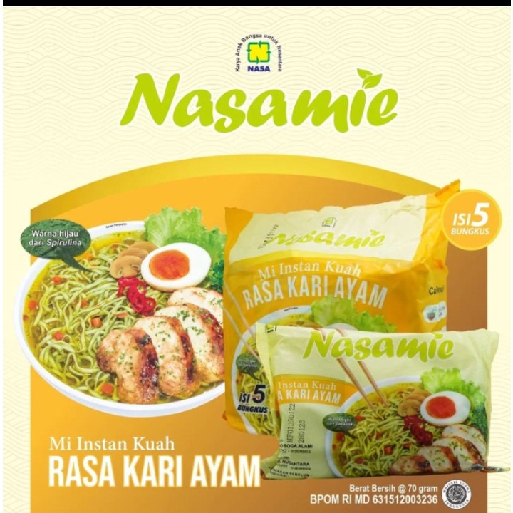 

Nasamie Mie Instan Nasa - Terbaru Nasamie Spirulina Isi 5 bungkus - Mie goreng Spirulina