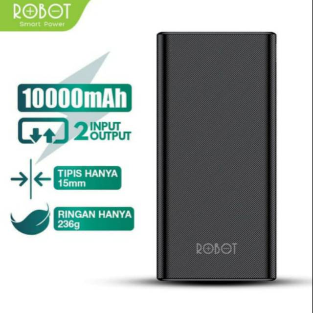 Powerbank Robot RT170 10000mah Dual Input & Output Anti Slip Powerbank