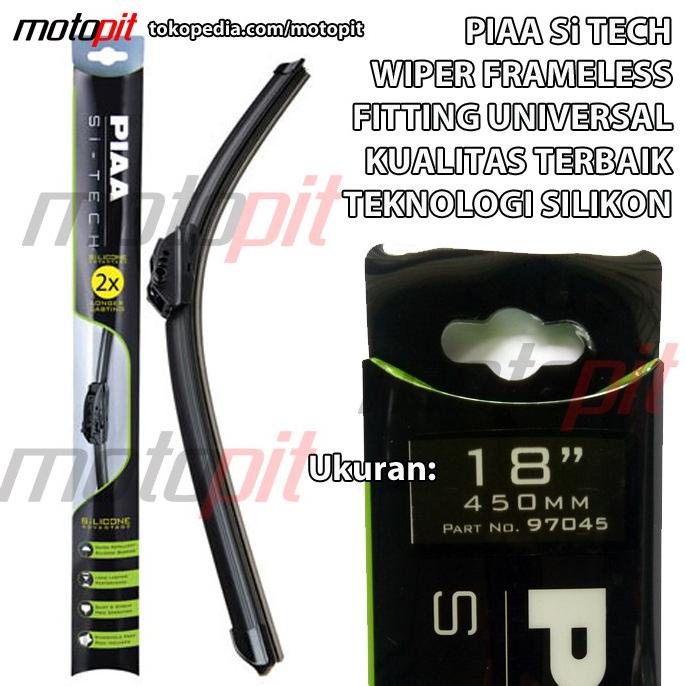 PIAA Si Tech Wiper 18" Frameless, Fitting Universal, Teknologi Silikon