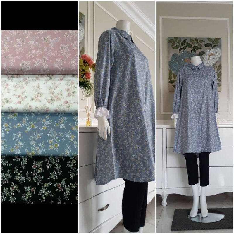 Long Tunik Katun Jepang tangan renda ori by Edness Kayla