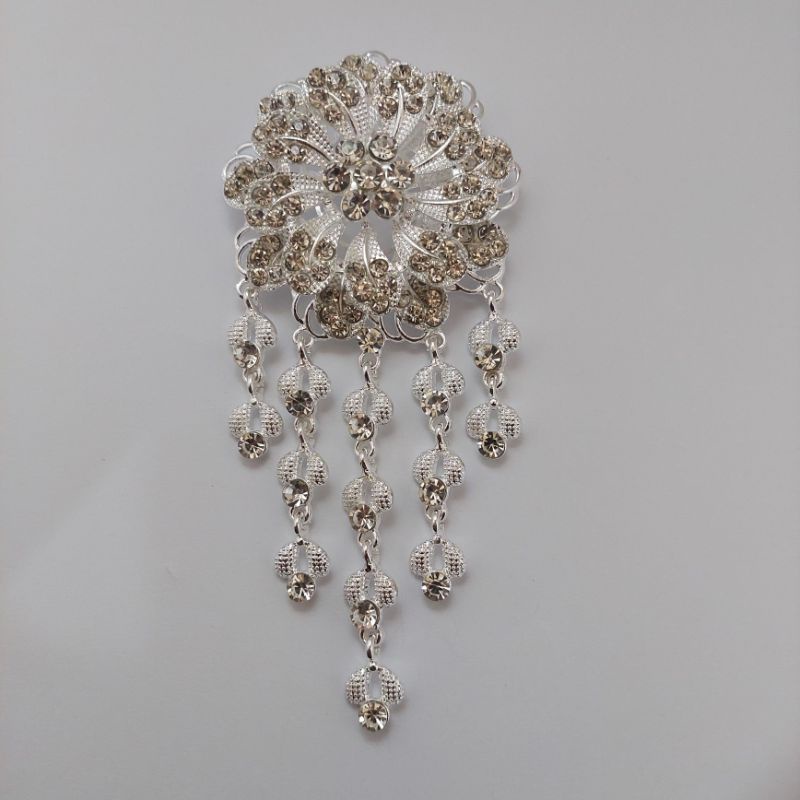 Bros kutubaru Bros kebaya mata Bros pesta Bros asesories wanita-Motif 6 putih