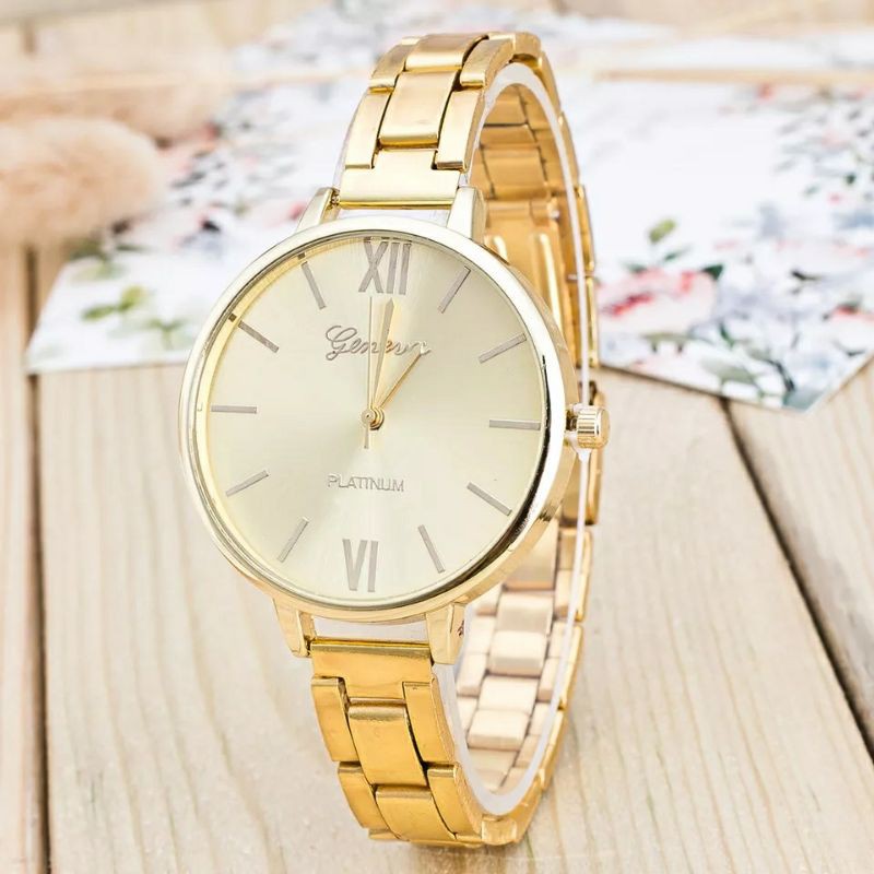 jam tangan wanita geneva j144 original impor stainless steel fashion jam tangan korean style