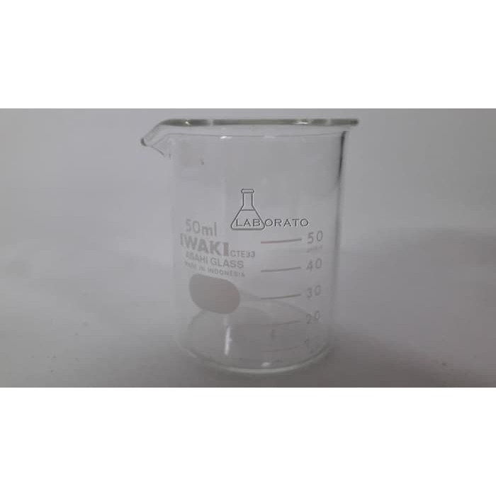BEAKER GLASS 50 ML IWAKI PYREX / GELAS KIMIA VS1692
