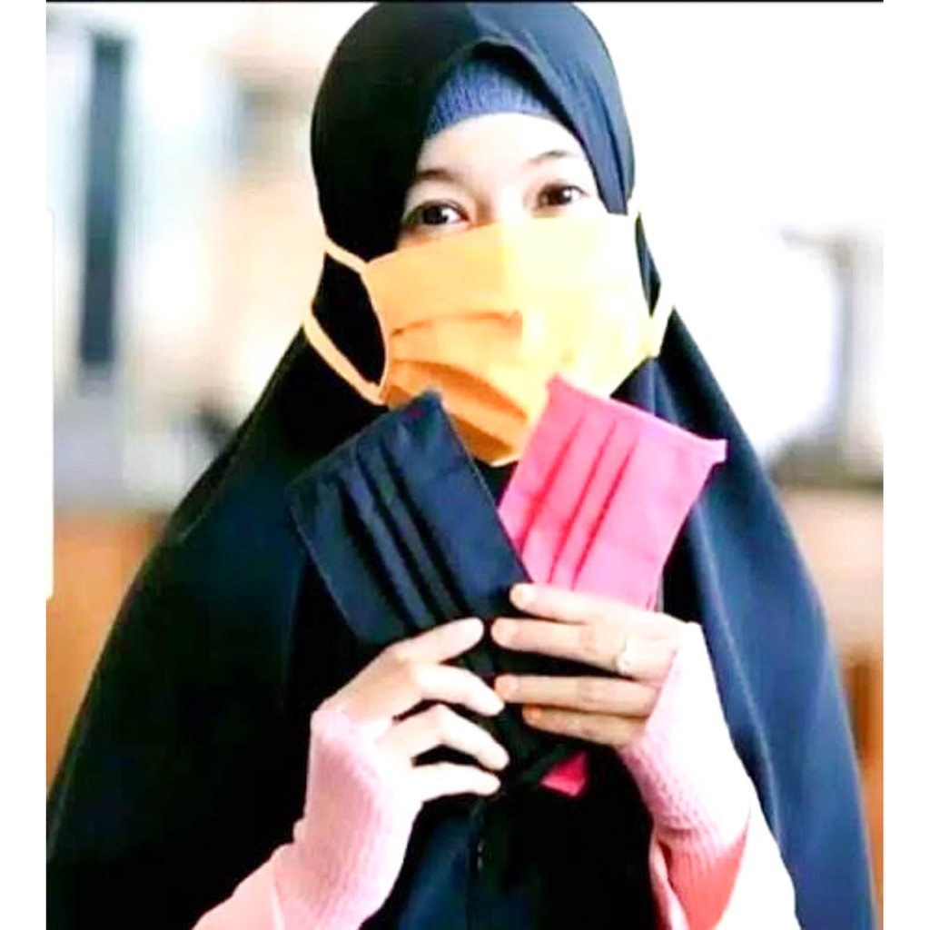 Masker Hijab Jilbab Kain Polos Anti Debu Polusi