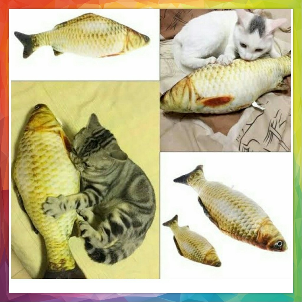 BONEKA IKAN CATNIP KUCING - Catmint Fish Mainan Gigitan Kucing Bantal Cat Toys