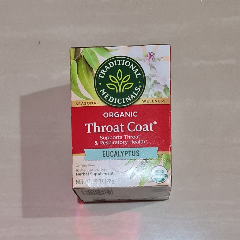 Traditional Medicinals Organic Throat Coat Eucalyptus 16 x 1.75 Gram