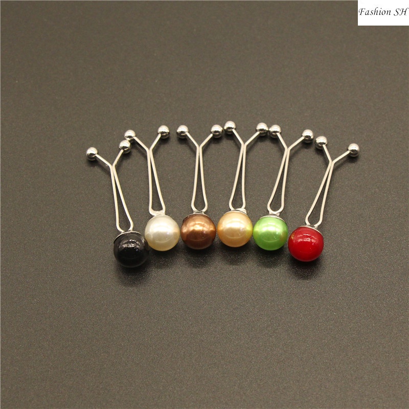 6pcs bros Pin Mutiara Warna Campur Untuk Hijab M20004-6