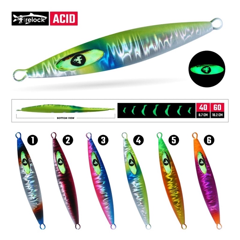 Umpan Pancing Metal Jig GID 40 gram Firelock Acid