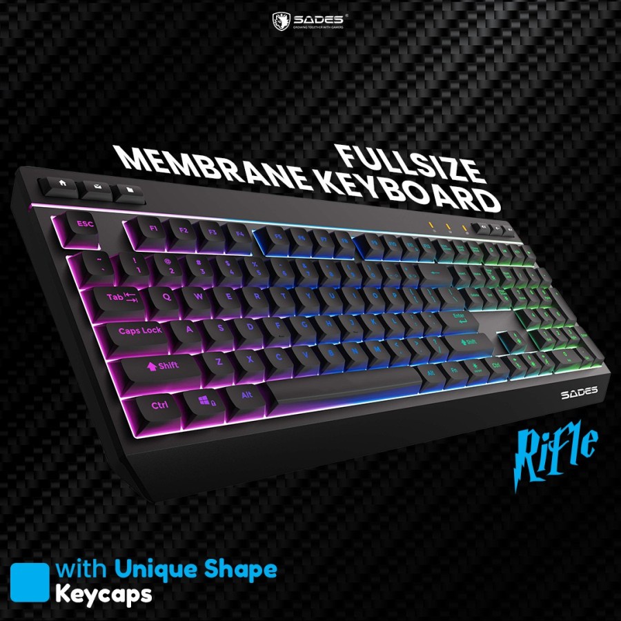 Keyboard Gaming Sades Rifle Full Size Membrane Original