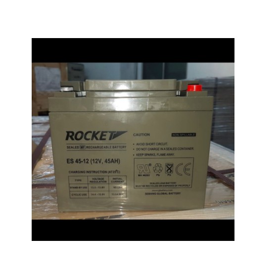 Battery VRLA MF Rocket ES 45-12 12v 45Ah Accu Aki Baterai Kering