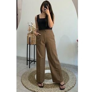 Zea pants / Celana kulot highwaist linen crinkle