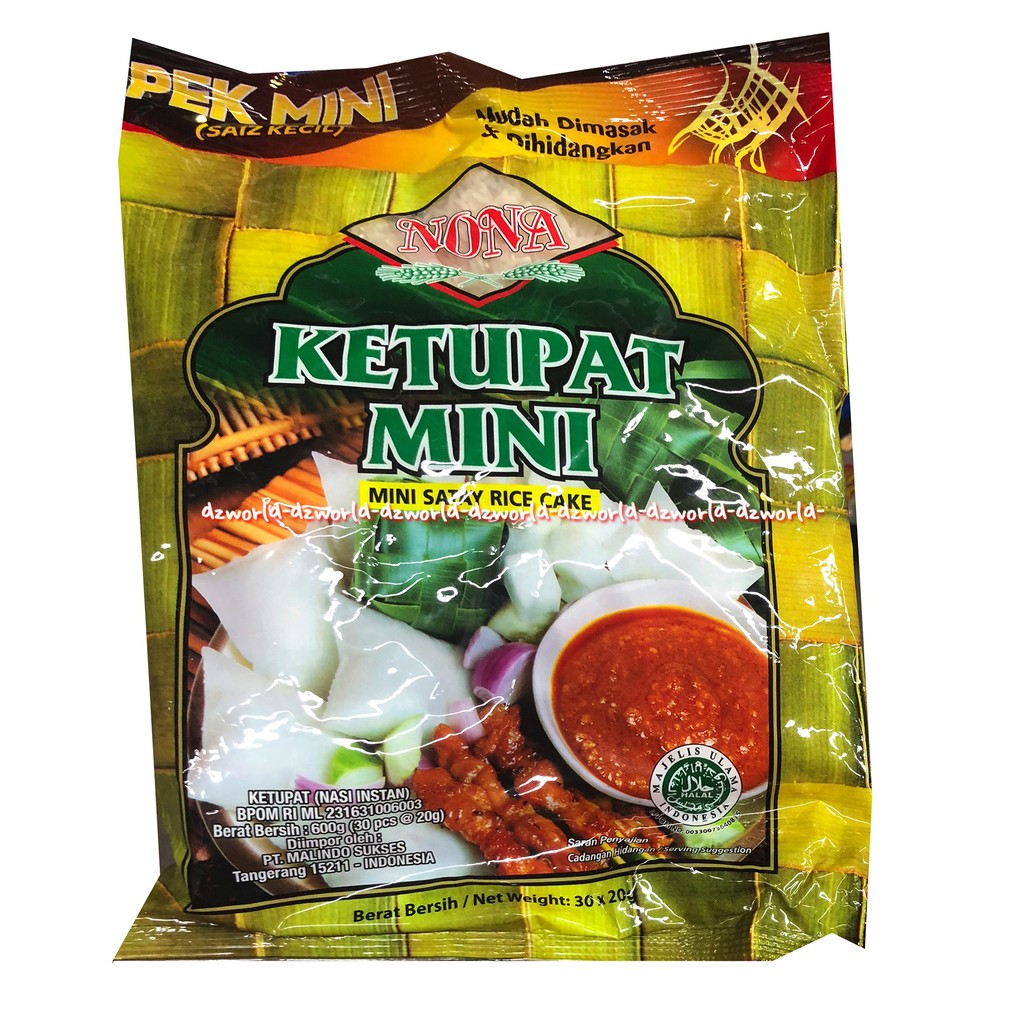 Nona Ketupat Mini Satayrice Isi 30 Bungkus Ketupat Mini Instan Cara Membuat Ketupat Instan Praktis Siap Saji Mini Satay Rice Cake 30pcs