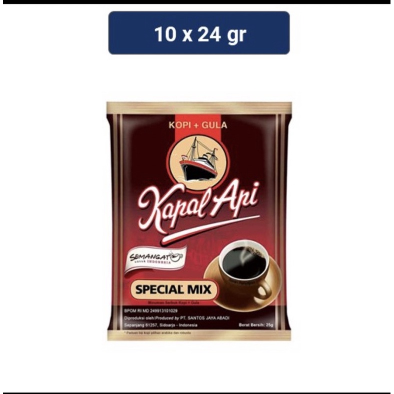 

Kopi Kapal api special mix kopi + gula 10 pcs x 24 gr renceng renteng