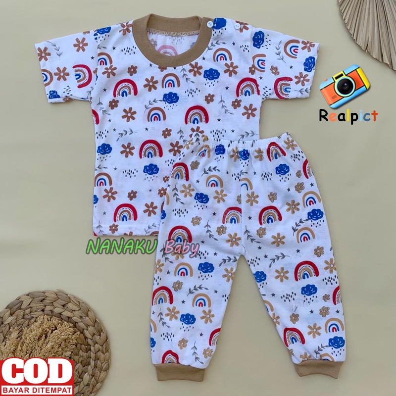 Ana Baby -Setelan Baju bayi Celana panjang baju pendek Usia 3-12 Bulan