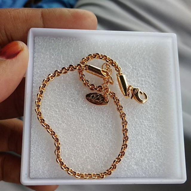  Gelang  Xuping Gold Lapis Emas  18k Rantai Kecil  Motif Sisik 