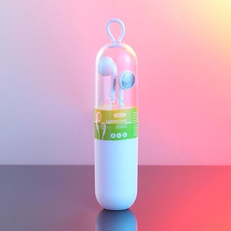 Headset Robot RE601 Handsfree Putih Garansi resmi