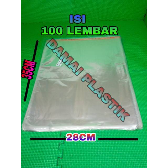 UKURAN : 28X35 CM Plastik OPP Kemasan Packing baju bening Plastik Baju Seal Lem 25x35 30x37 35x39