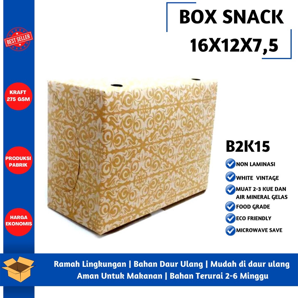 Box Snack Dus Kue Snack Box 16x12 (B2K15-16X12X7.5 Cm)