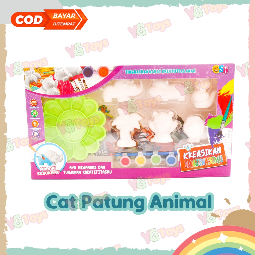 YGtoys Mainan Painting Kit Set Melukis Mewarnai Patung Binatang Hewan Gypsum Anak Laki Laki Perempuan Mainan Prakarya Seni Kerajinan Edukatif