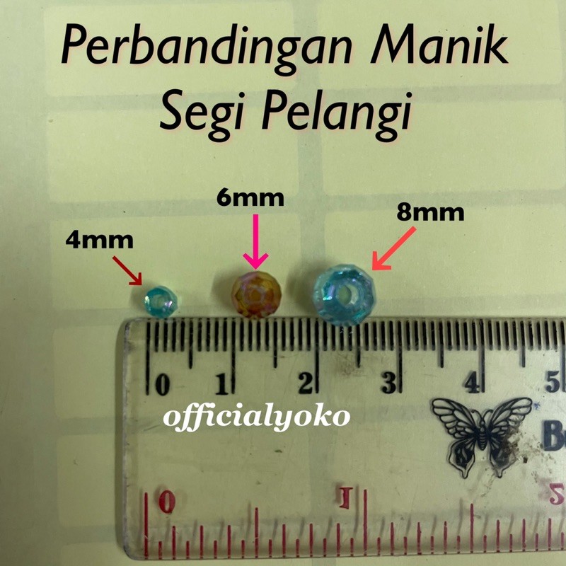 4mm MUTE MONTE MOTE MANIK BEAD SEGI PELANGI 4mm