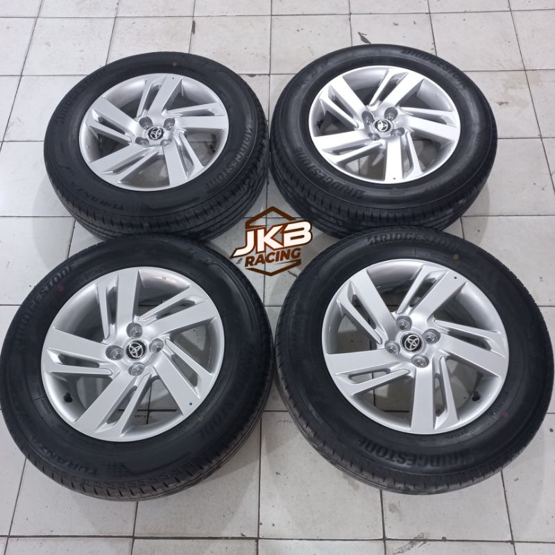 VELG MOBIL BEKAS OEM TOYOTA RAIZE R16 PCD 4X100 + BAN 205/65 R16 BRIDGESTONE