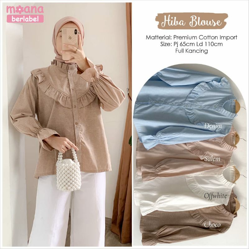 HIBA BLOUSE BY MOANA/BLOUSE WANITA IMPORT