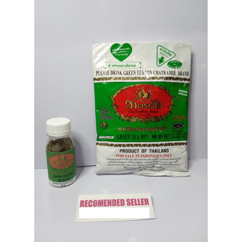 

Teh Hijau Thai Green Tea mix ChaTraMue Cha Tra Mue Repack ASLI 30 gr.