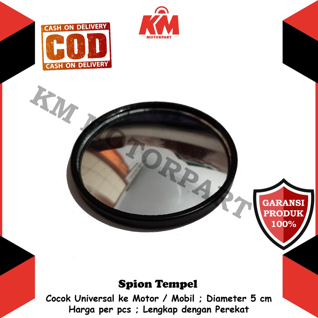 Spion Tempel Mini Cembung Motor dan Mobil 1 pcs Kaca Tambahan Diameter 5 cm NMax Beat Vario Aerox