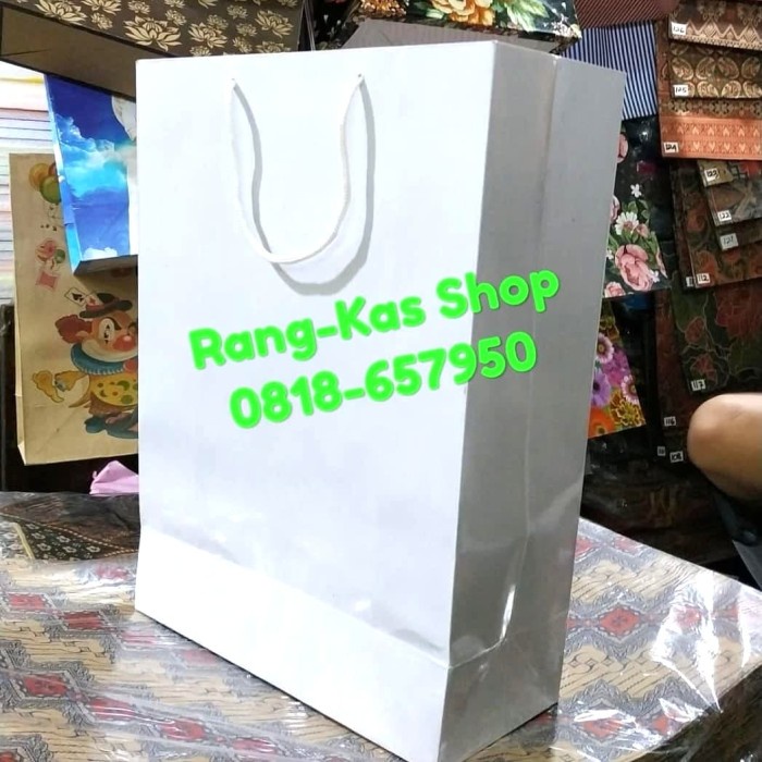 

BISA BAYAR DITEMPAT Paper bag PUTIH polos Folio karton Duplex Tebal TERLARIS