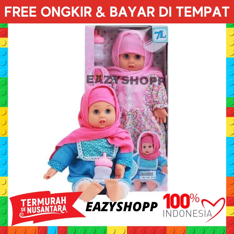 Boneka Anak Anak Baby Doll Mainan Bayi Bisa Nangis dan Bicara Silikon Lucu Mirip Asli Hijab Jilbab P