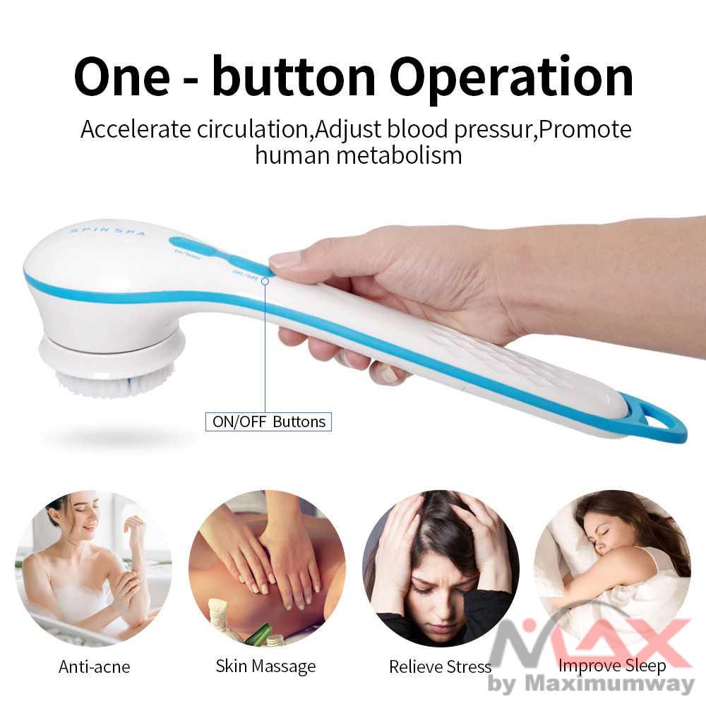 Sikat Mandi Elektrik Membersihkan dengan kelembutan 5 in 1 Electric Shower Bath Scrub spon mandi elektrik sabun New 5 In 1 Electric Bath Brush Handheld Household Waterproof Rechargeable Massage Body Brush Long Handle Back Rubbing Artifact