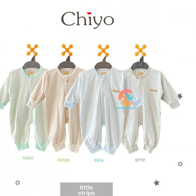 ۩ CHIYO Baju Kodok Buka Kaki Motif - Jumper Bayi - Biru ™