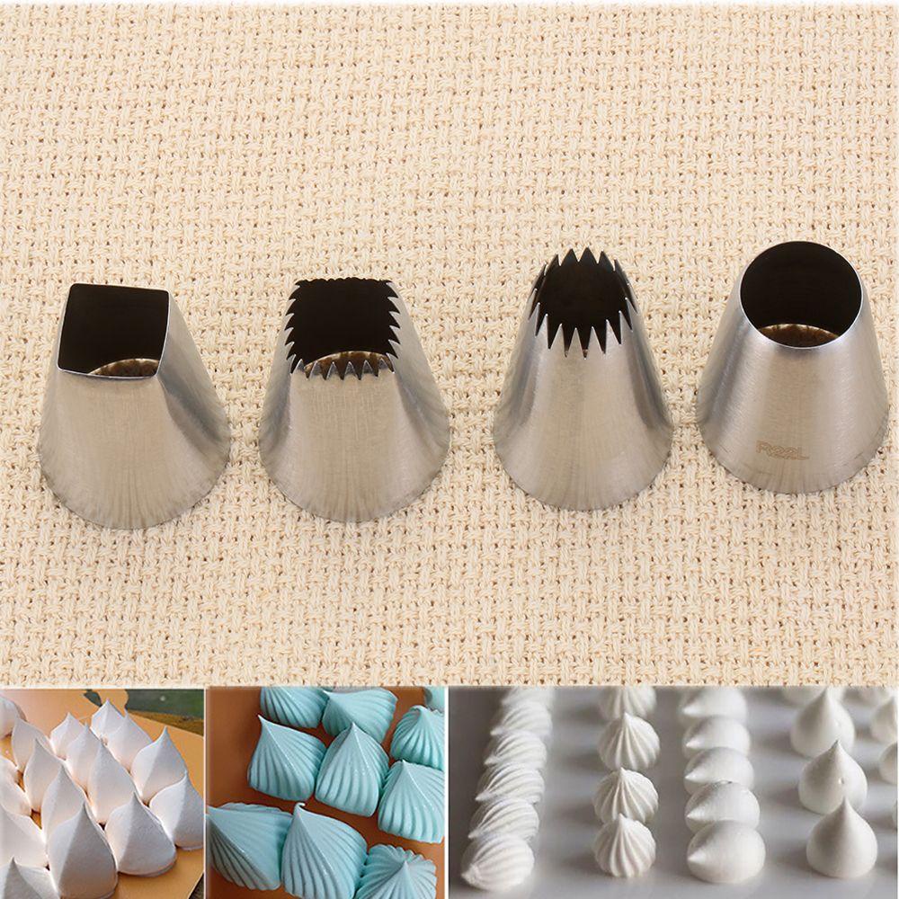 Suyo 4PCS / Set Spuit Piping Icing Bahan Stainless Steel Untuk Dekorasi Kue / Cupcake DIY