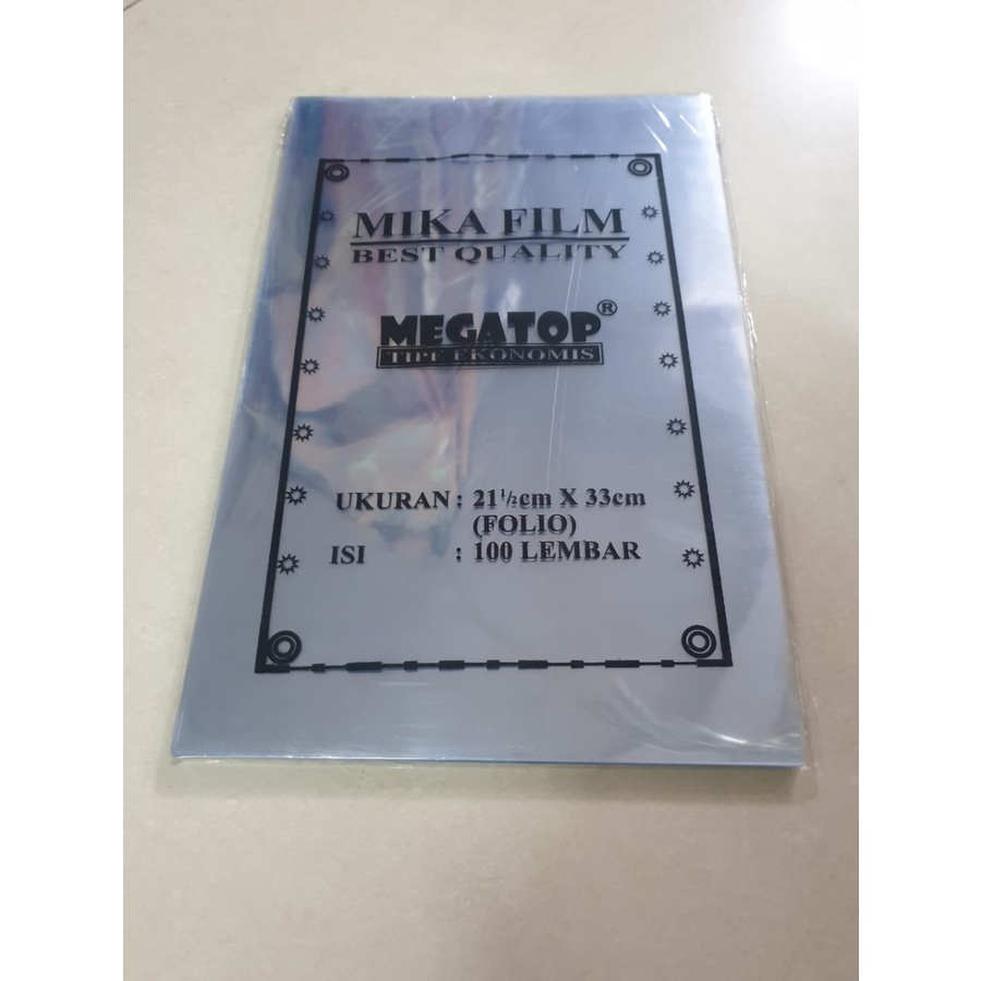 

PLASTIK MIKA/COVER MIKA/MIKA FILM JILID BENING UKURAN FOLIO MEGATOP