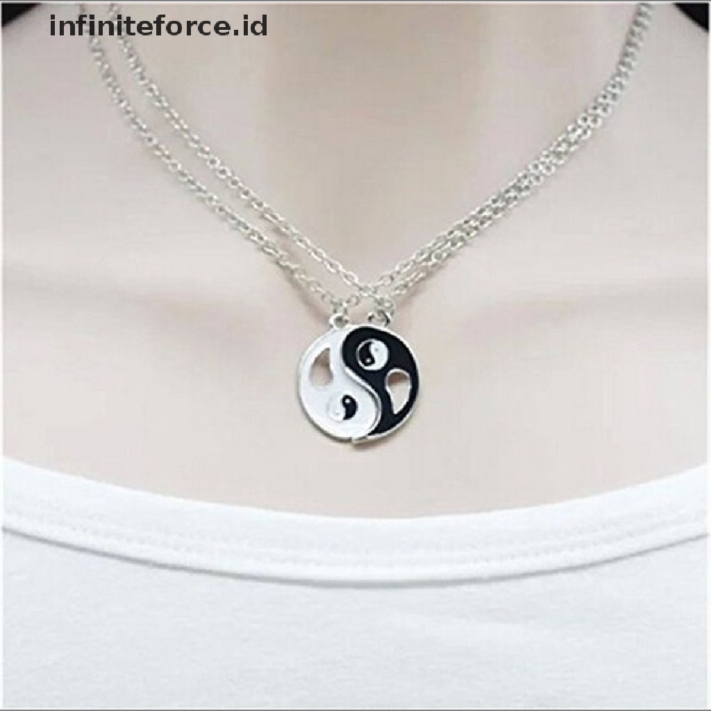 (Infiniteforce.Id) 2pcs / Set Kaos T-Shirt Lengan Pendek Motif Yin Yang Hitam Putih Untuk Pasangan / Pria / Wanita