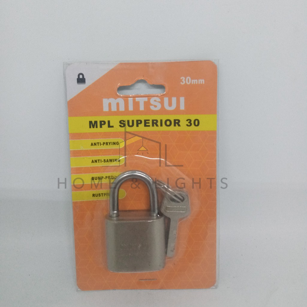 Mitsui Gembok Baja Superior PTH 30, 50, 60 mm