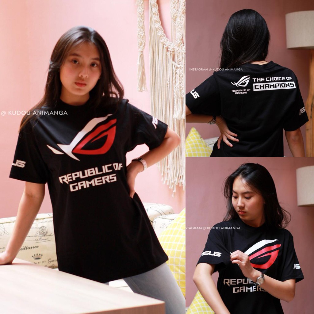 Kaos anak Gamer ASUS ROG Black Republic of Gamers Ready stock