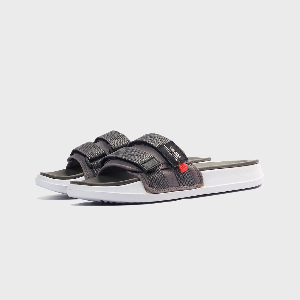 SONA GREY WHITE | Sandal Slide Simple Pria Flip Flop Ringan Slip Slop Sendal Santai Footwear