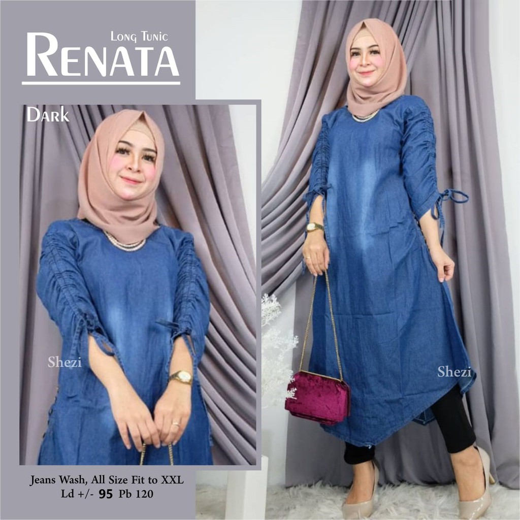 NINEA TUNIK / RENATA LONG TUNIK ORIGINAL JEANS KEKINIAN GBM