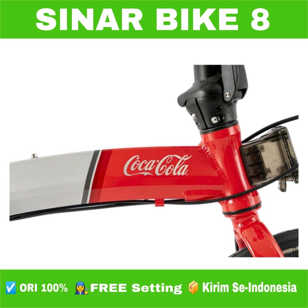 Sepeda Lipat Ukuran 20 Inch ELEMENT ECOSMO Z8 (451) Edisi Coco Cola 8 Speed Hidrolik