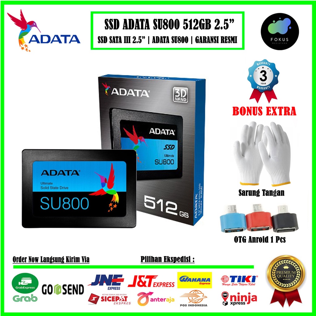 SSD ADATA Ultimate SU800 512GB 2.5&quot; SATA III R560/520Mbs - 001