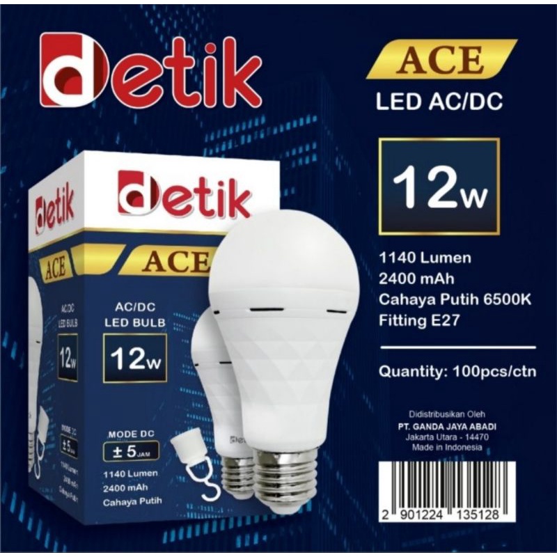 DETIK Bohlam LED Emergency 12W / Magic Lamp 12 Watt (Standar SNI)