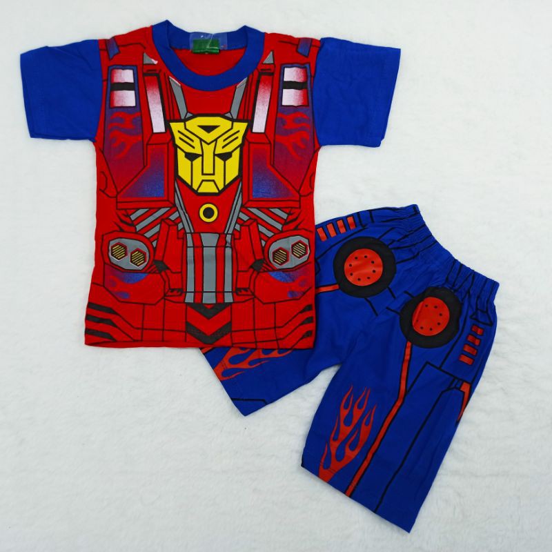 Ss#172 Setelan Anak Size 2-4th bahan Kaus motif Superhero / Baju Set Anak Cowok / Pakaian Anak Cowok