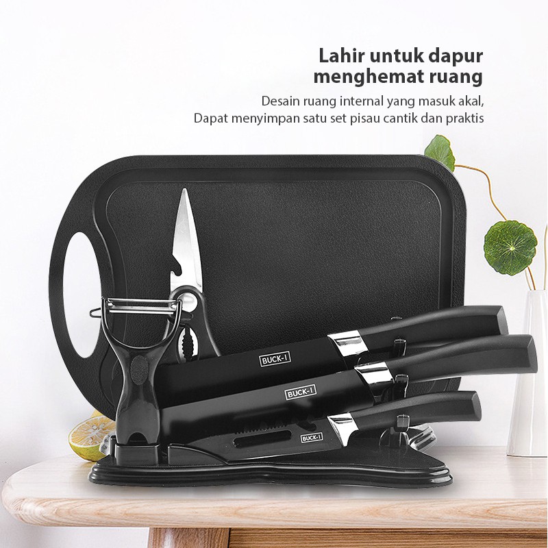 LCX PISAU SET 7 IN 1 TALENAN /Poenscae KITCHEN KNIFE SET / Pisau Dapur Set FREE TALENAN MURAH /VS