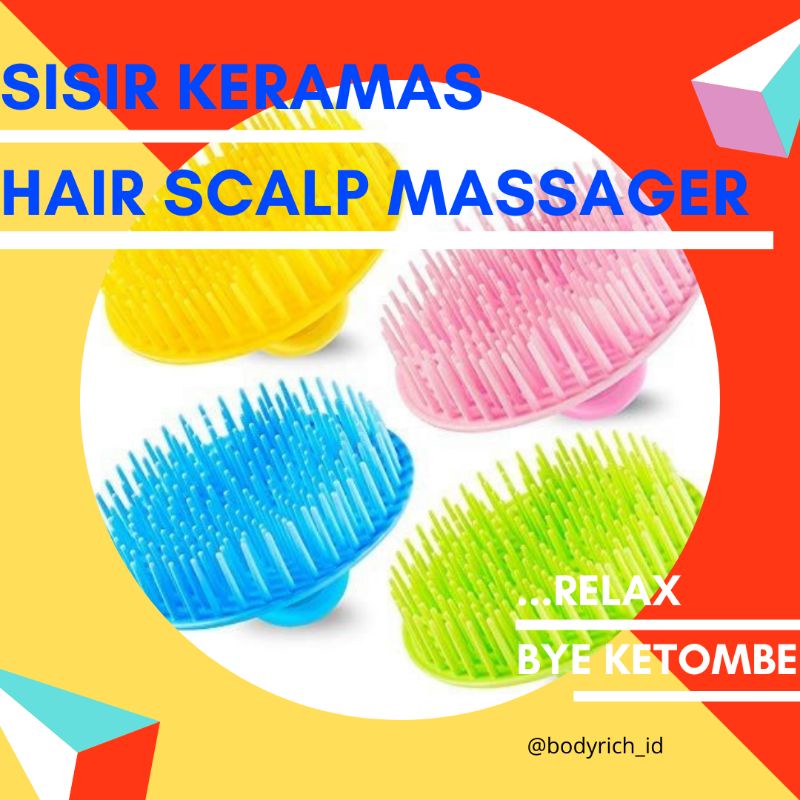 SISIR KERAMAS Sikat Rambut Pijat Kepala Anti Ketombe Head Scalp Hair Massager Sisir Salon