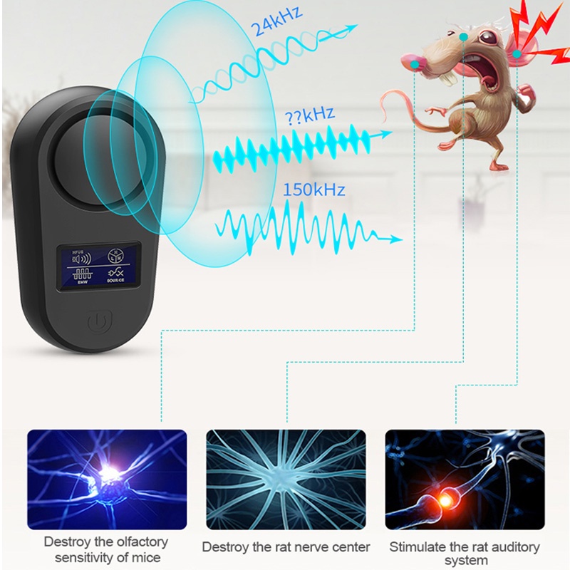 Ultrasonik pengusir hewan pengerat elektronik pembasmi hewan pengerat rumah tangga pengusir tikus multi guna pengusir serangga
