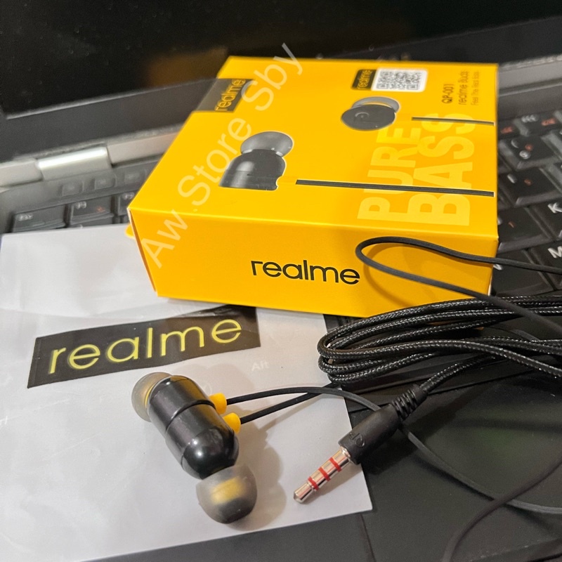 Headset Realme Super Bass Stereo With Microphone Earphone Realme 2 Pro 3 Pro 5 Pro 6 Pro 7i 8i C11 C12 C15 C17 C20 C25 C31 C35