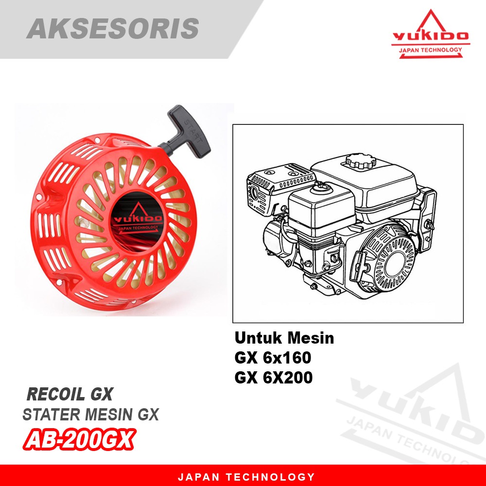 YUKIDO Recoil gx160 / tarikan engkol gx160