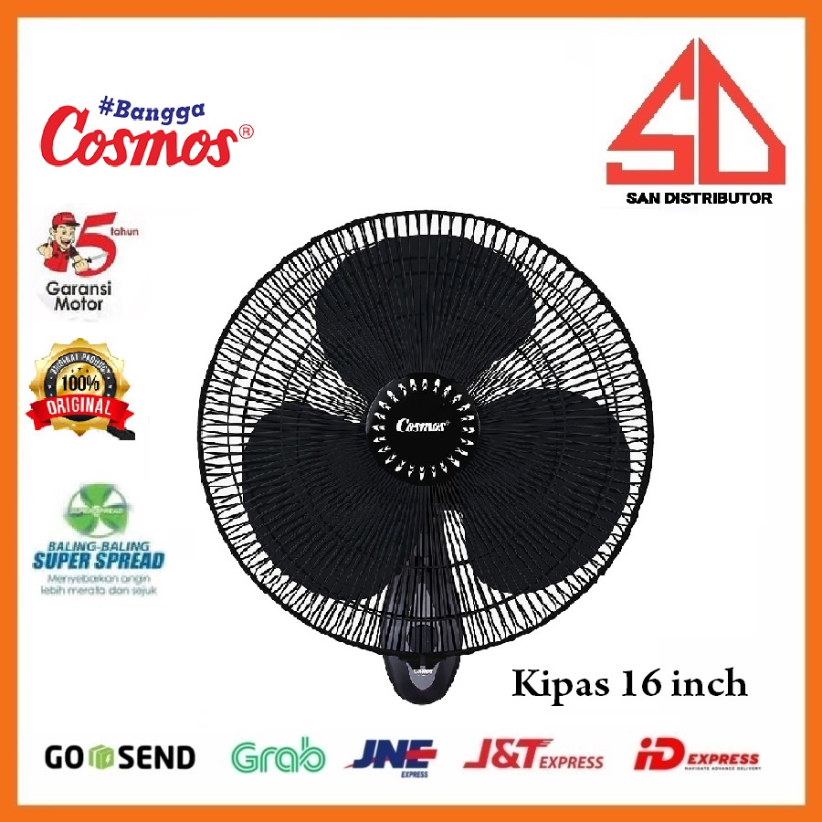 KIPAS ANGIN DINDING COSMOS 16-WFG WALL FAN 16 INCH 46 WATT BLACK ORI